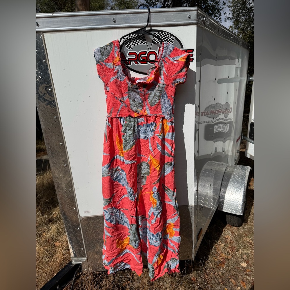 Pink floral jumpsuit